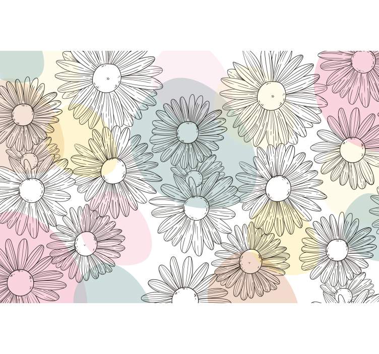 Rollo wohnzimmer im kawaii stil mit formen und blumen - TenStickers