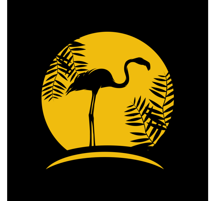 Rollo wohnzimmer schwarzflamingo mit mond - TenStickers