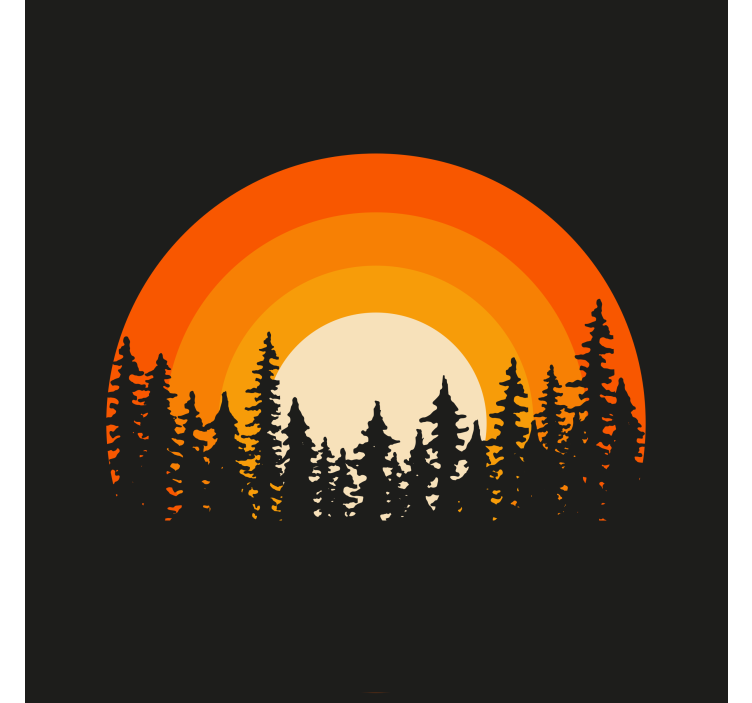Rollo wohnzimmer dunkler wald sonnenaufgang - TenStickers