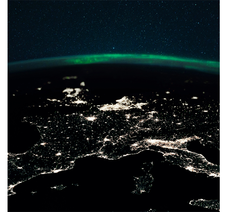 Rollo wohnzimmer nordlichter sterne und erde - TenStickers