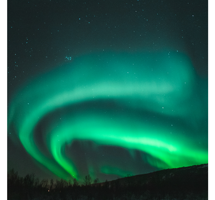Rollo wohnzimmer schönes grünes nordlicht landschaft - TenStickers