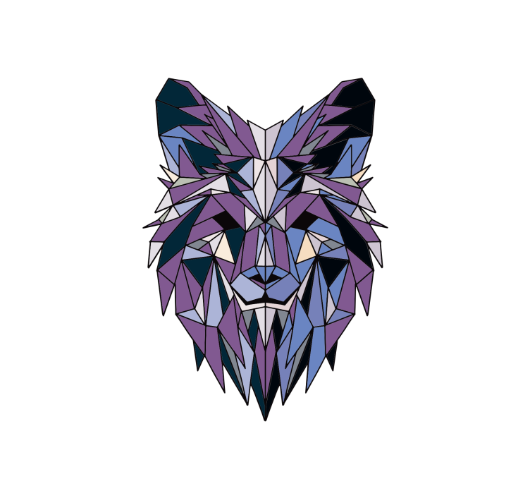 Rollo wohnzimmer geometrischer wolf - TenStickers