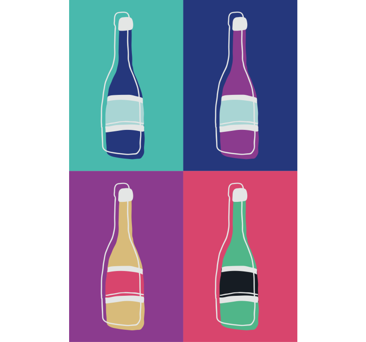 Rollo wohnzimmer pop art abstrakte champagnerflaschen - TenStickers