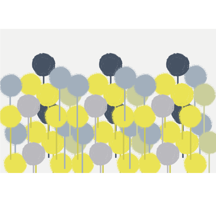 Rollo wohnzimmer mit minimalistischer kunst in gelb und grau - TenStickers