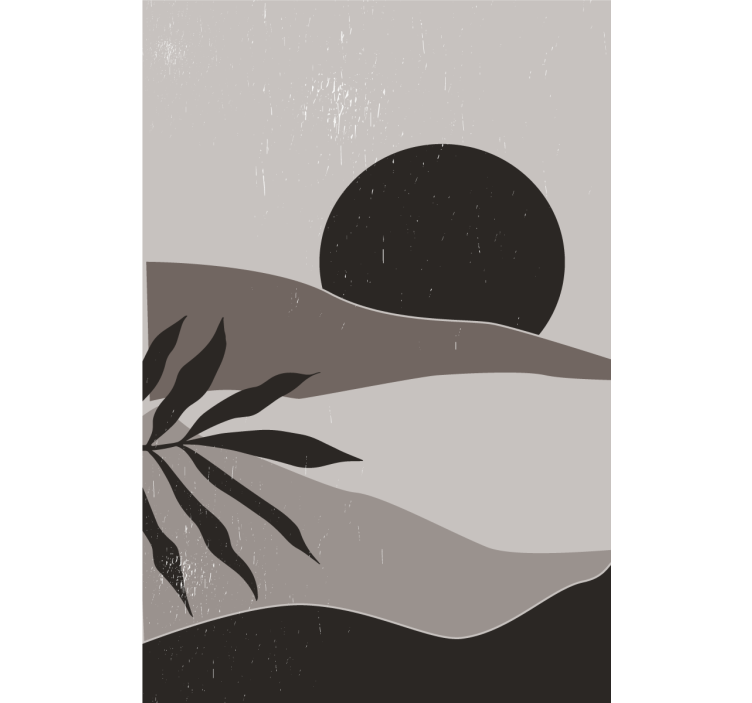 Rollo wohnzimmer schwarz-weiß sonnenuntergang wüste - TenStickers