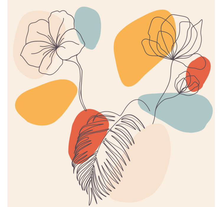 Rollo wohnzimmer mit botanischer wandkunst - TenStickers