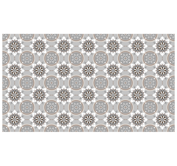Rollo fenster grau fliesen mit blumenmuster - TenStickers