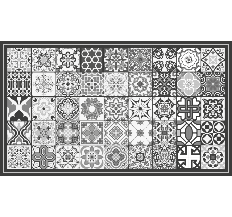 Rollo fenster grau mit rustikalem mosaikmuster dunkelgrau - TenStickers