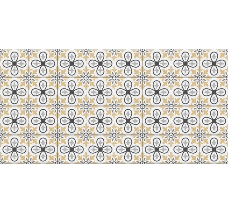 Rollo fenster beige für retro küchenfliesen - TenStickers