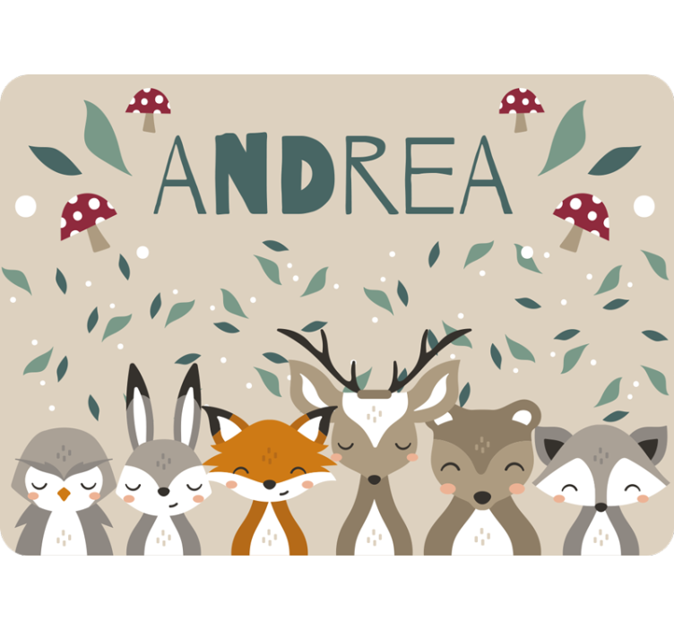 Rollo fenster beige mit personalisierten tierchen für kinder - TenStickers