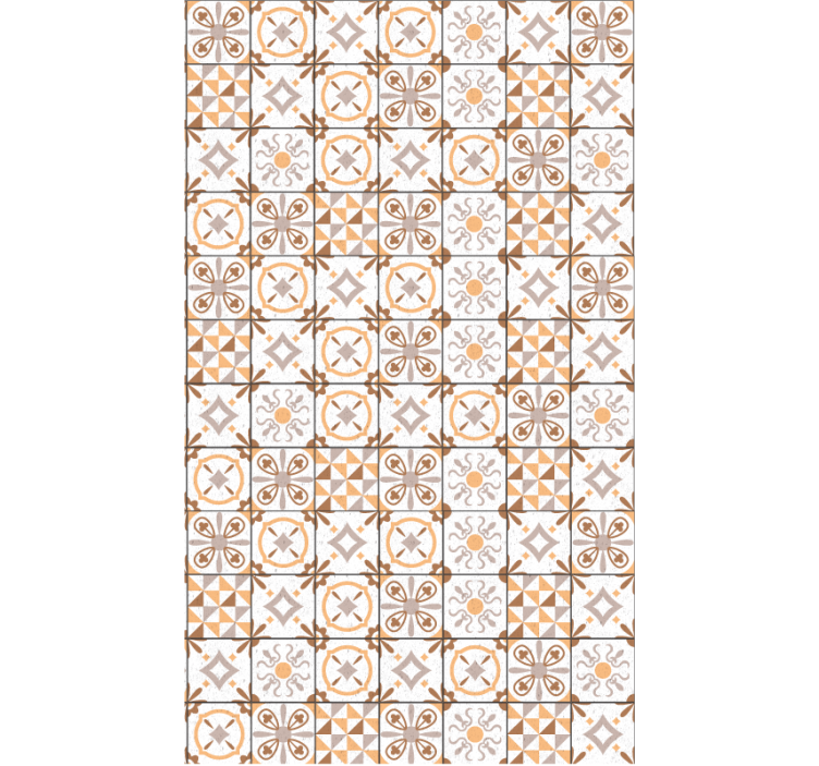 Rollo fenster beige mit braunem quadratmotiv - TenStickers