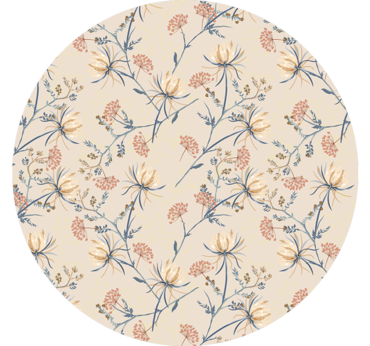 Rollo fenster beige botanischer blütenstoff - TenStickers
