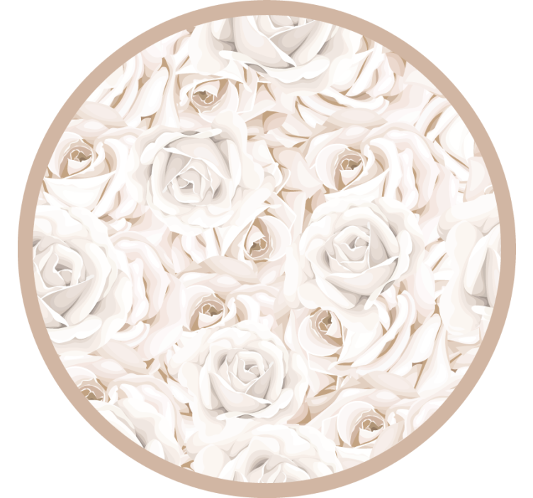 Rollo fenster beige mit eleganten weißen rosen - TenStickers