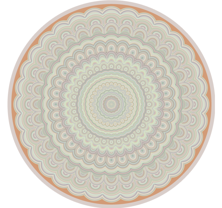 Rollo fenster beige mit rundem beigen mandala - TenStickers