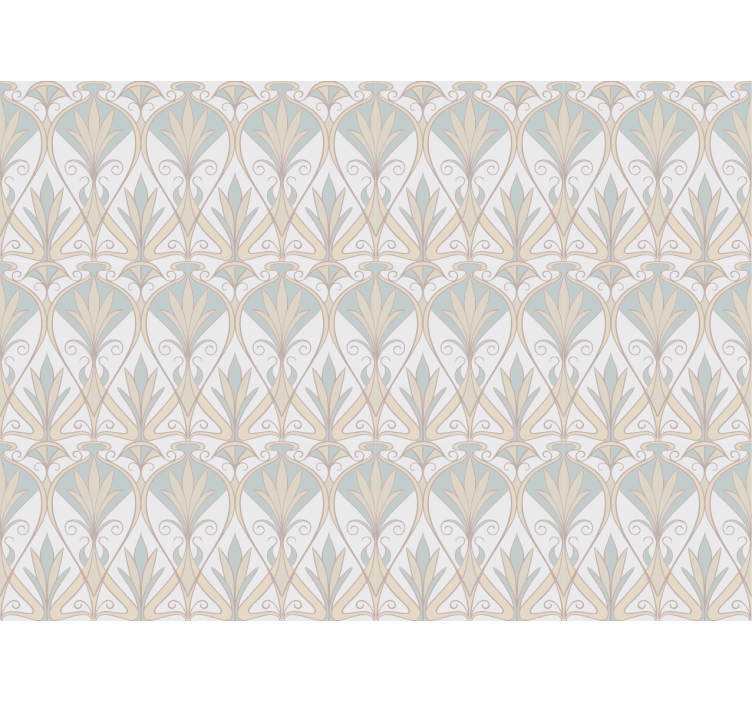 Rollo fenster beige mit botanischem retro-blumenmuster - TenStickers