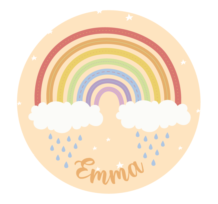 Rollo fenster beige aquarell regenbogen mit name - TenStickers