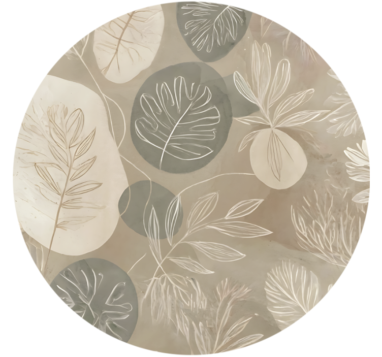 Rollo fenster beige neutral botanischer abstract - TenStickers