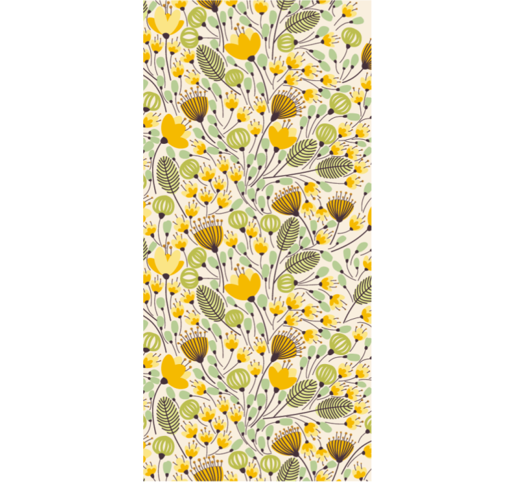 Rollo fenster schlafzimmer mit gelbem blumenspitze - TenStickers
