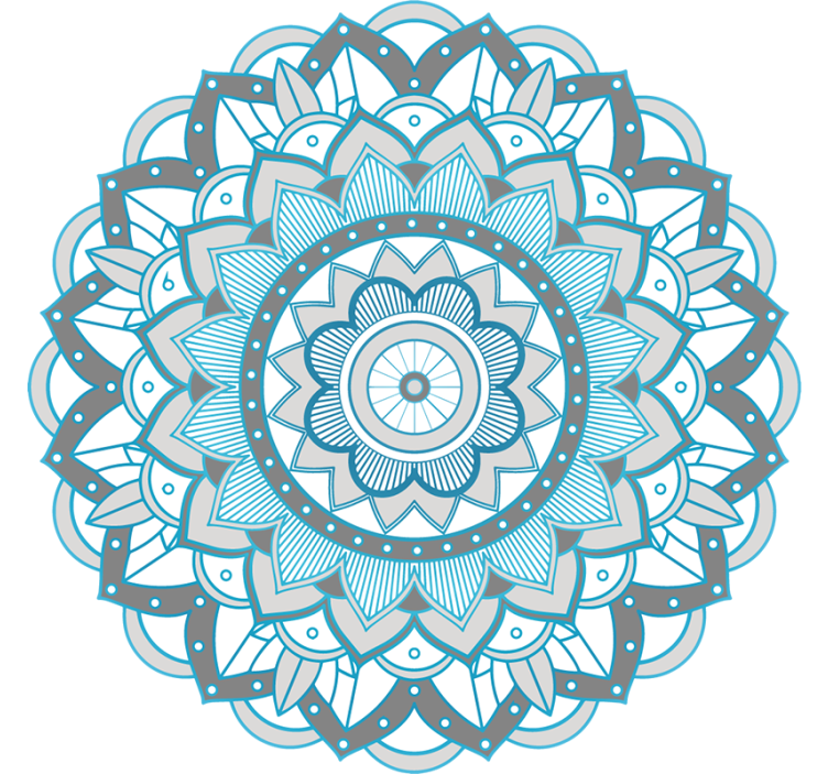 Rollo fenster schlafzimmer mit blauem mandala design - TenStickers