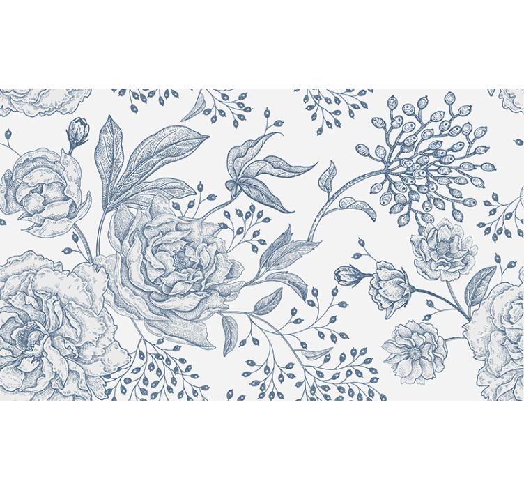 Rollo fenster weiß mit retro floralem design - TenStickers