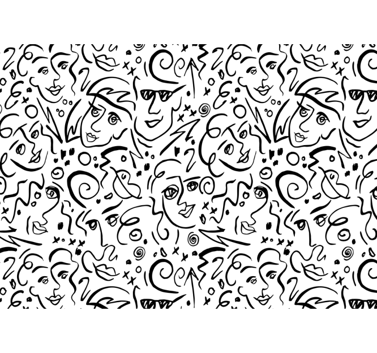 Rollo fenster weiß mit schwarz-weiß graffiti kunst - TenStickers