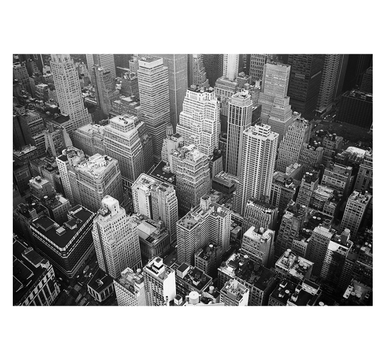Rollo fenster grau new york luftaufnahme schwarzweiß - TenStickers