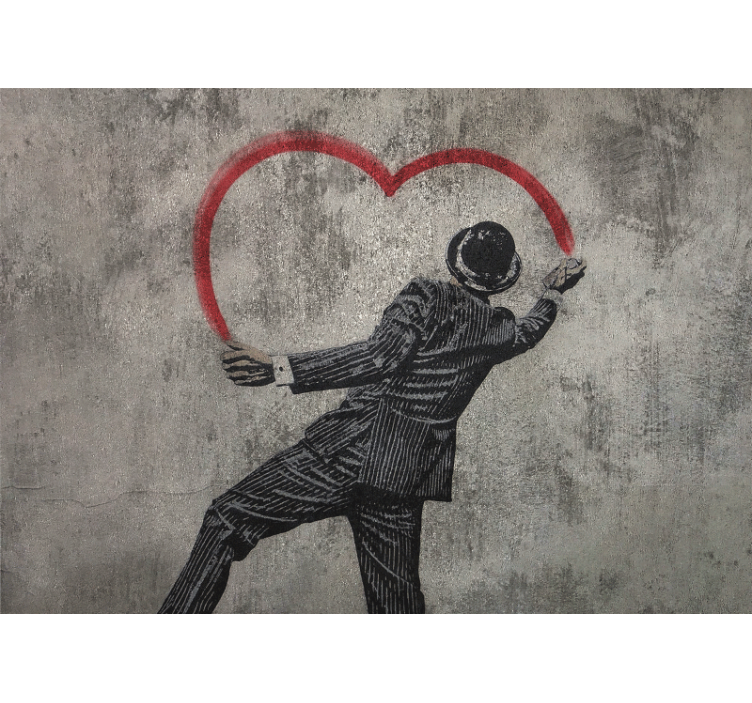 Rollo fenster grau mit banksy herz graffiti - TenStickers