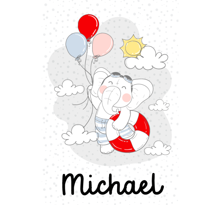 Rollo Fenster mit Namen anpassbarer elefant - TenStickers