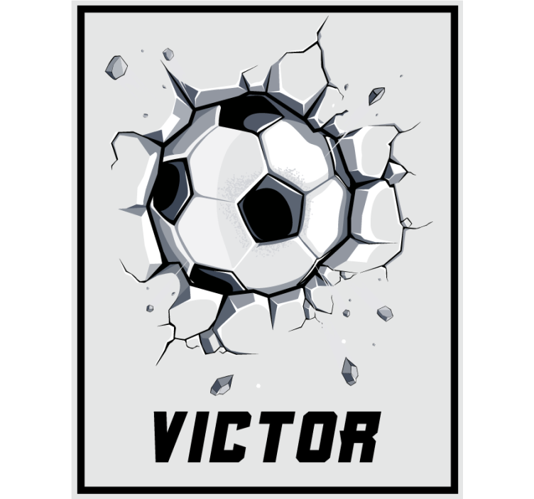 Rollo Fenster Kinderzimmer Ball in der Wand mit Namen - TenStickers