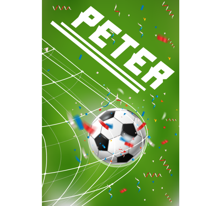 Rollo Fenster Kinderzimmer Fußballtor mit Namen - TenStickers