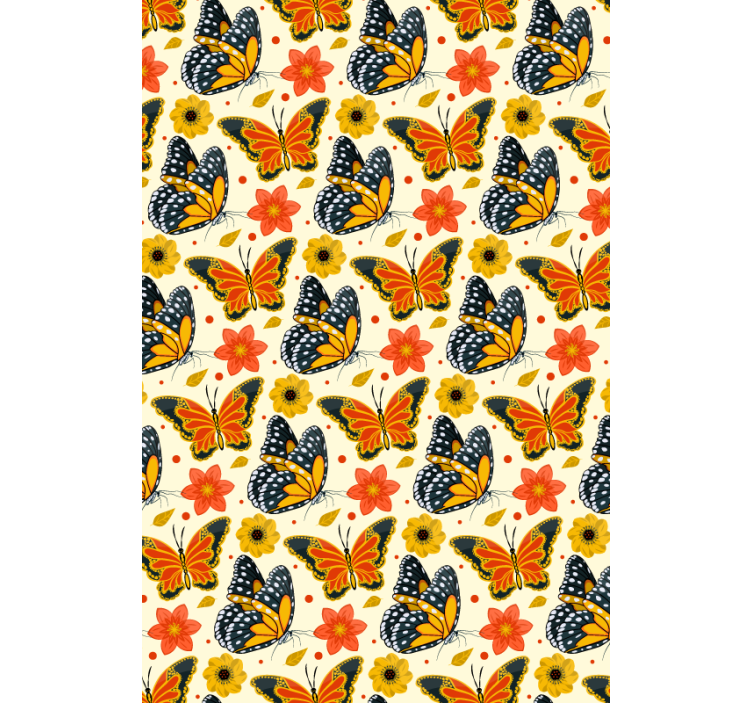 Rollo fenster schmetterlinge blumenmuster - TenStickers