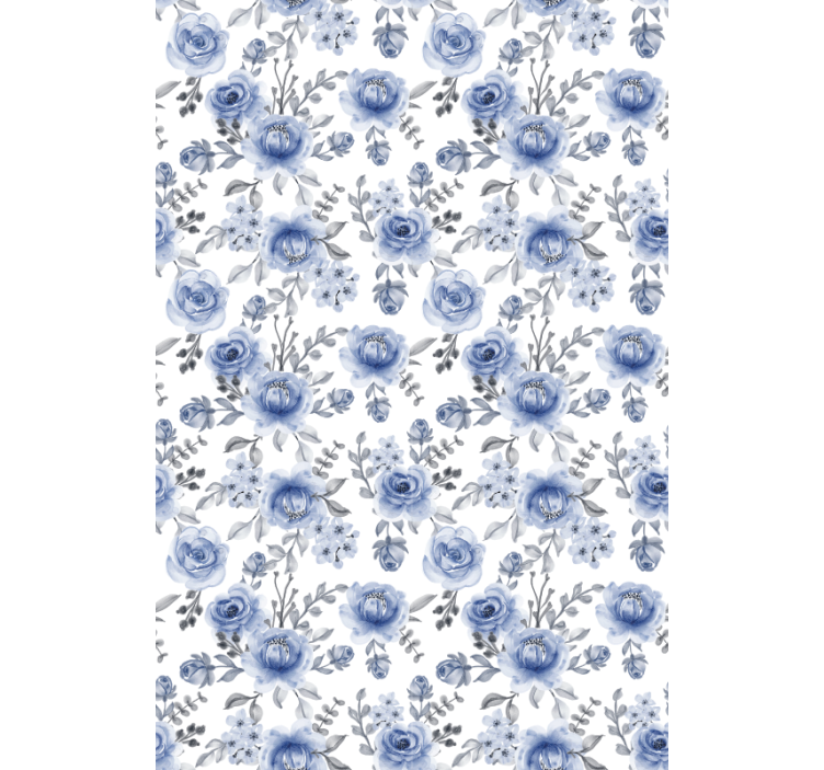 Rollo fenster blumen blaues blumenmuster - TenStickers
