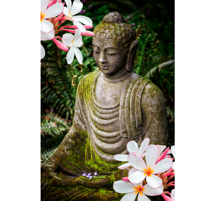 Blumengrün Buddha Zen Rollo Wohnzimmer - TenStickers