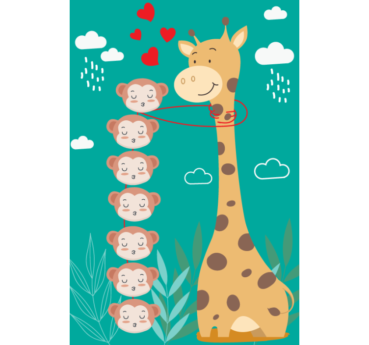 Rollo Fenster Tiermuster giraffe affe liebe - TenStickers
