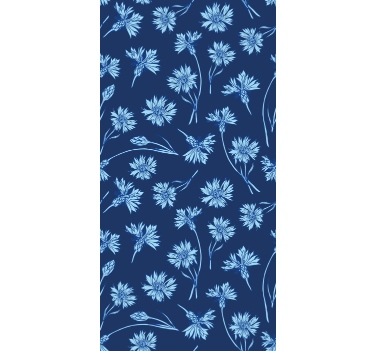 Wohnzimmer Rollos Marineblaue blumen - TenStickers