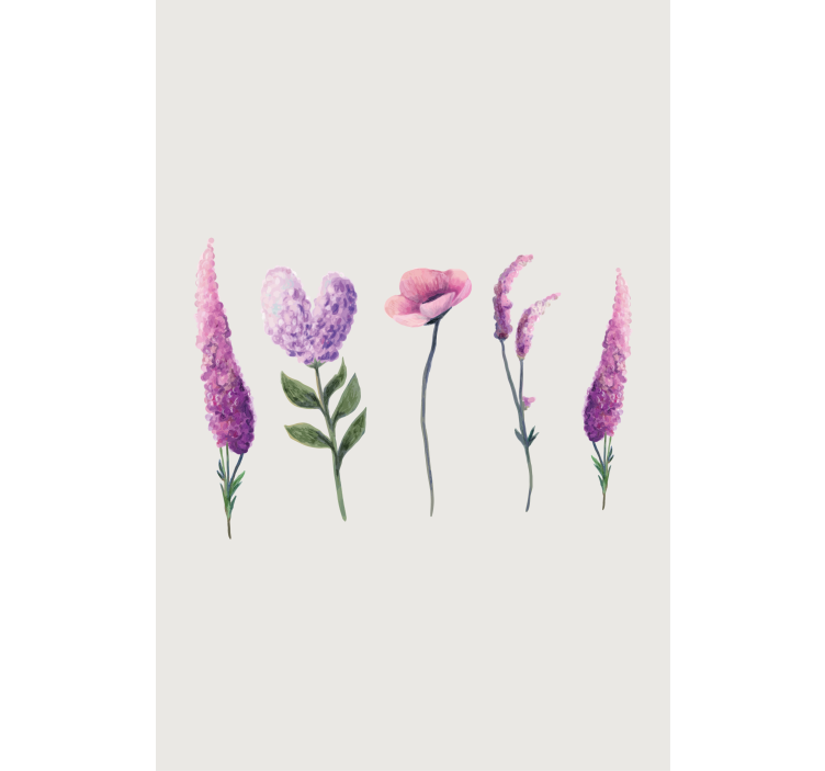 Rollo mit Blumen Lila blumenzeichnungen - TenStickers