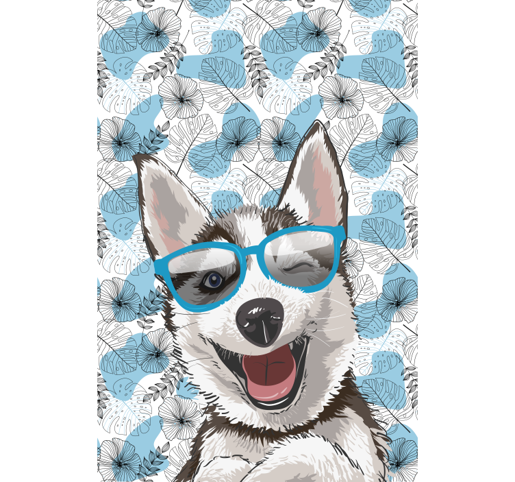 Rollo Fenster Tiere lächelnder hund mit brille - TenStickers