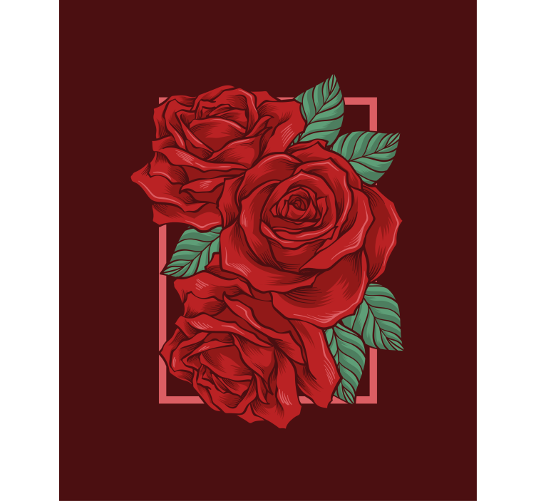Rollo Fenster Blumen und Pflanzen elegante rote rosen - TenStickers