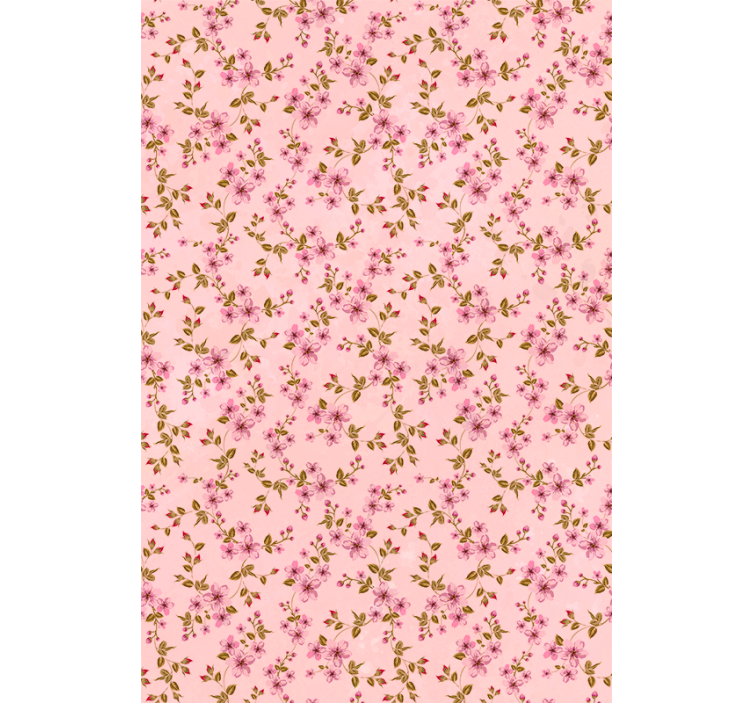 Rollo Fenster Blumen und Pflanzen rosa elegantes muster - TenStickers