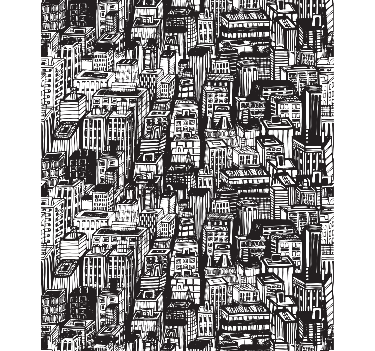 Rollo Fenster Weltkarte Überblick über die skyline der stadt - TenStickers