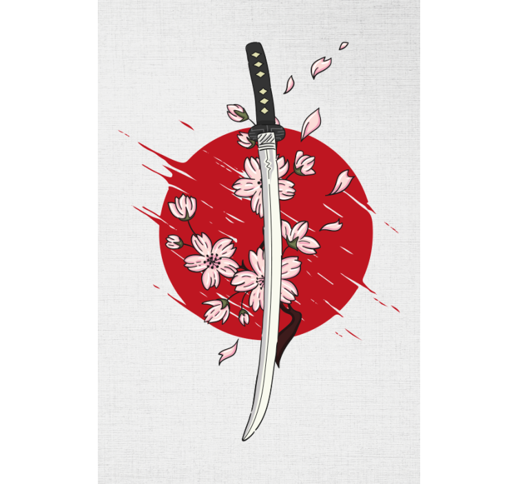 Rollo Fenster Zeichnung samurai-schwertblüten - TenStickers