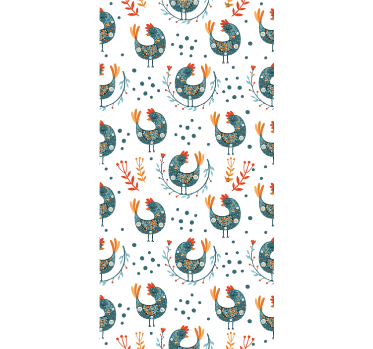 Rollo fenster tiere mit blaufederigem huhn - TenStickers