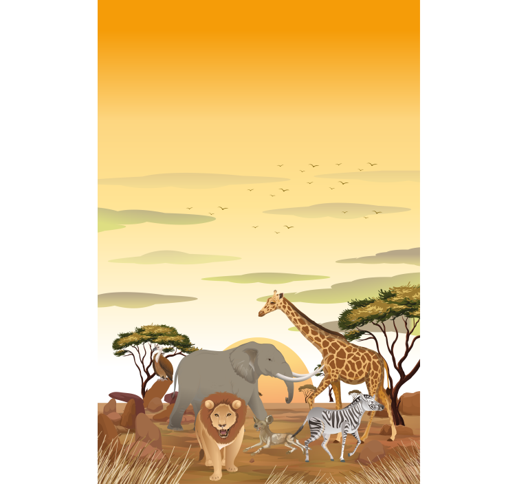 Rollo Fenster Kinderzimmer Safari Tiere - TenStickers