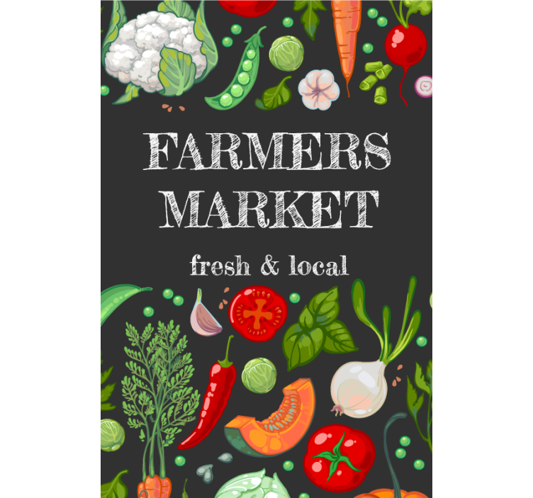 Küchenfenster Rollo Obst und Gemüse Bauernmarkt - TenStickers