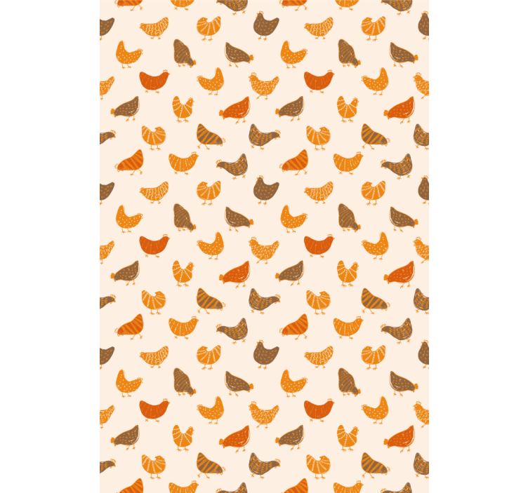 Rollo mit Tieren Orange-braunes vogelmuster - TenStickers