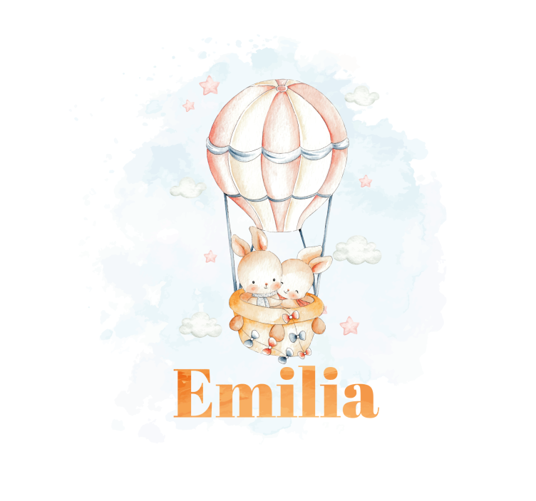 Rollo Fenster Kinderzimmer Pastellballon mit Namen - TenStickers