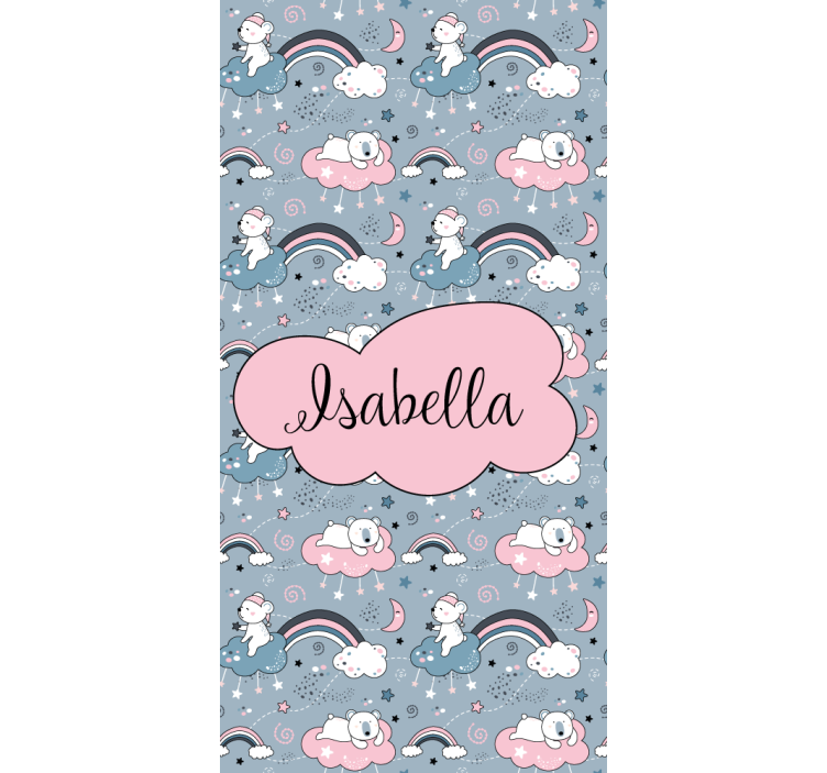 Rollo Fenster Kinderzimmer bär regenbogen mit namen - TenStickers