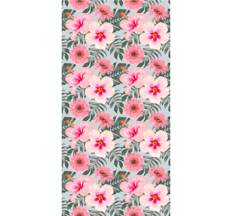 Rollo Wohnzimmer hibiskus und blumen - TenStickers