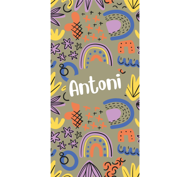 Rollo Fenster Kinderzimmer geometrische regenbögen mit namen - TenStickers