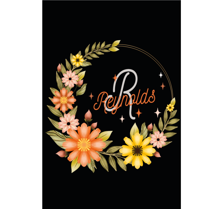 Rollo fenster blumen und pflanzen elegant initial und name - TenStickers